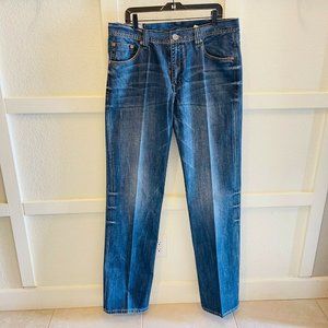 John B Stetson Mens Blue Stretch Modern Straight Leg Denim Jeans Size 38 X 40